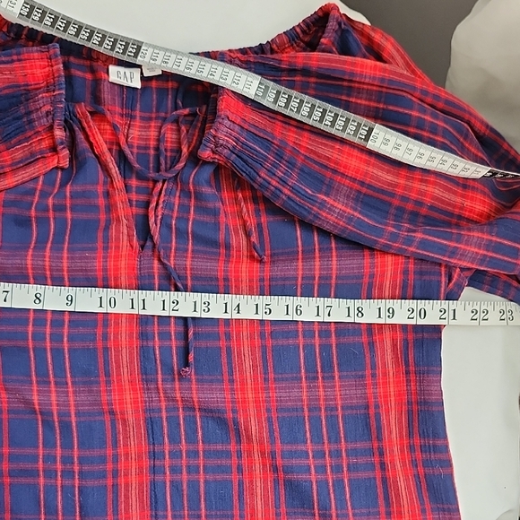 GAP Red and Blue Plaid Blouse - Picture 7 of 8